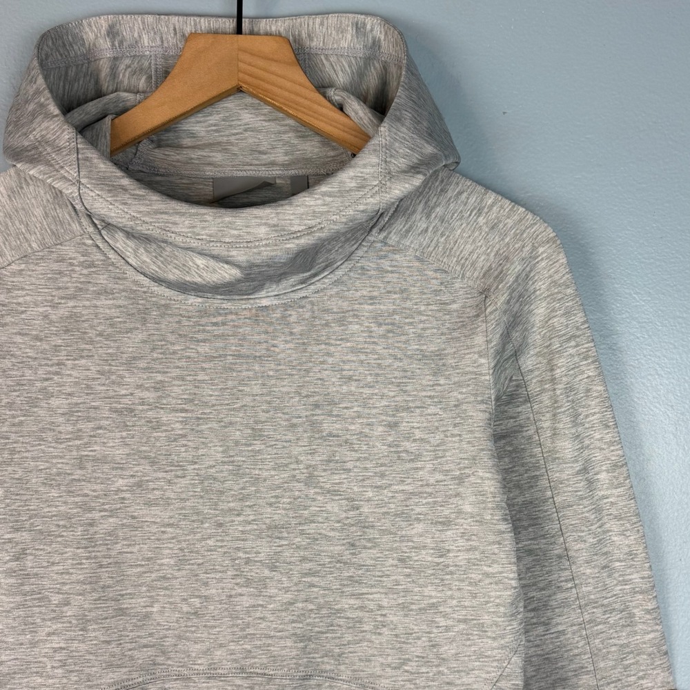 Athleta Stowe Hoodie Womens Small Gray Heather Cowl Neck Performance Pullover - Picture 1 of 8